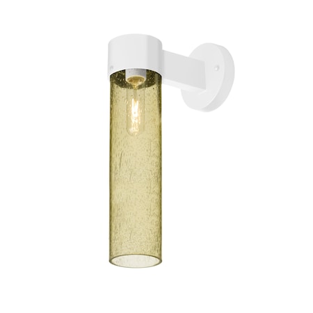 Besa Lighting Juni 16 Outdoor Sconce, Gold Bubble, White Finish, 1x60W Incandescent JUNI16GD-WALL-WH